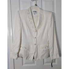 Kasper For A.S.L. New Blazer Size 8 Off White MSRP 220.00
