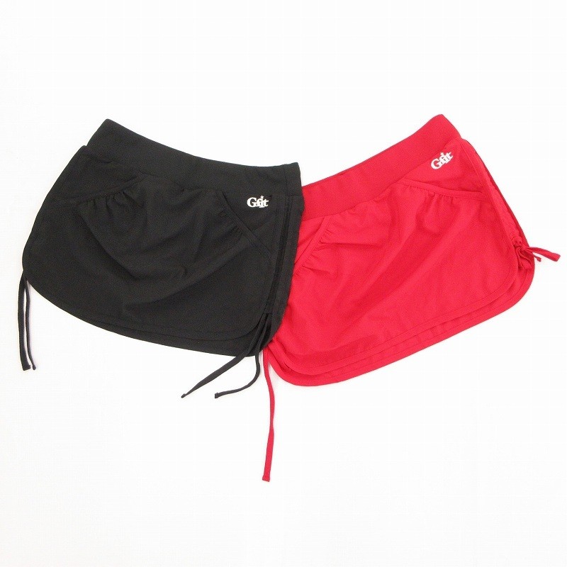 Gfit Red Black Embroidered Overskirt Mini Yoga Fitness Skirt for Women