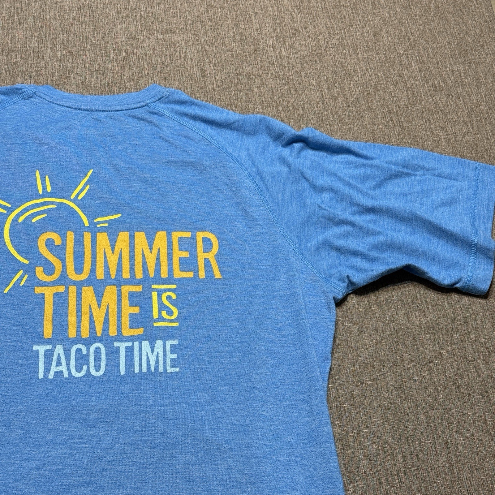 Taco Time Employee Uniform T-Shirt Mens Large Summer Time is Taco Time