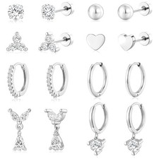 9 Pairs 14K Gold Plated Hypoallergenic Earrings Set for Sensitively Chic Style