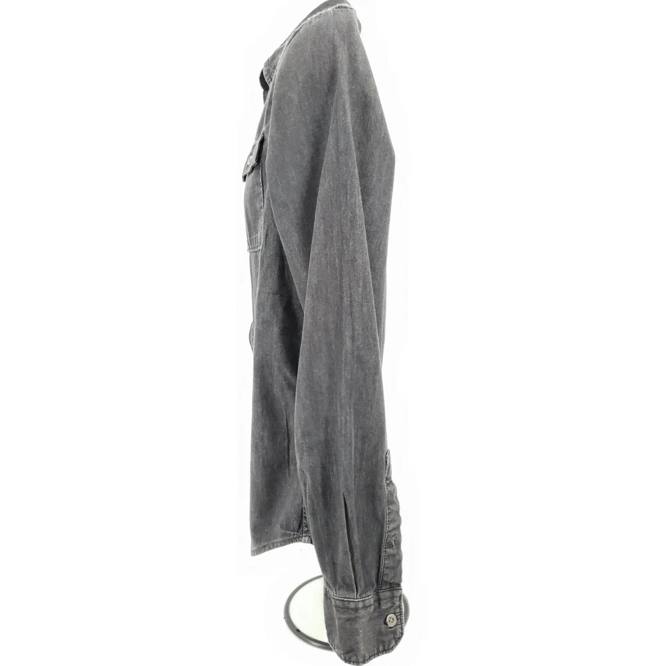 Structure Men's Dark Gray/Black Cotton Blend Men's Slim Fit L/S Shirt Size M - Image 4 of 4
