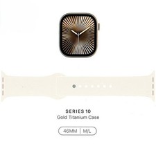 Apple Watch 10 GPS Cellular 46mm MWYY3J/A Gold titanium case sports band M/L