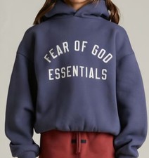 Fear Of God Essentials Kids Authentic Heavy Fleece Marine Hoodie Kids Size 10