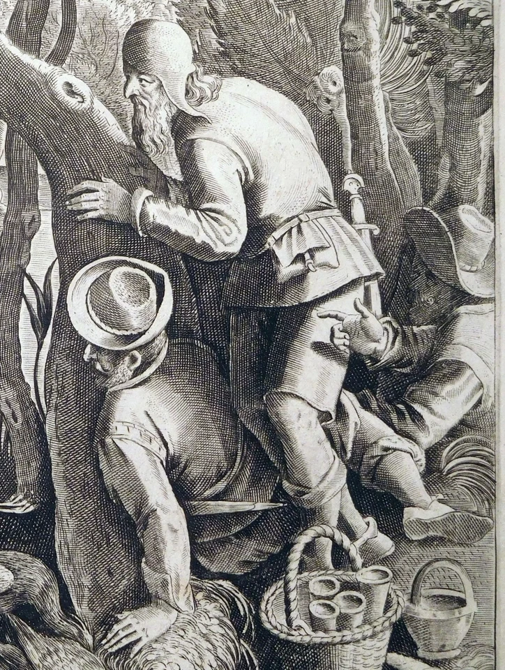 Kupferstich, Reiherfang, J. Stradanus/ C. van Mallery, 1598, New Hollstein 493 - Bild 4 von 4