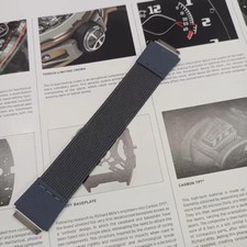 Replacement Gray Elastic Hybrid Canvas Watch Strap Fits Richard Mille RM67 01 02