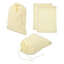 4 Pcs Velvet Drawstring Bag 5.1 x 7 " Jewelry Pouches Gift Bags, Beige