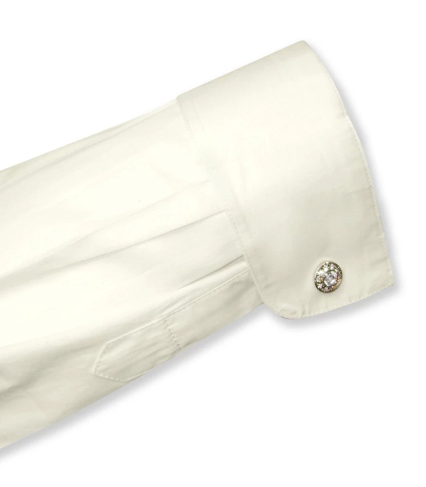 Camisa de vestir Biagio para hombre 100 % ALGODÓN color crema liso talla 18,5 34/35 Foto 3 de 4