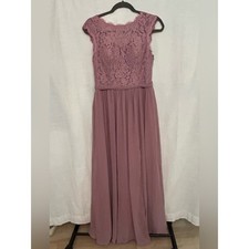 Azazie Dusty Rose Lace Bodice Chiffon Gala Prom Gown