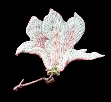 Embroidered Flower iron on patch applique 2 1/4 x 2 inch