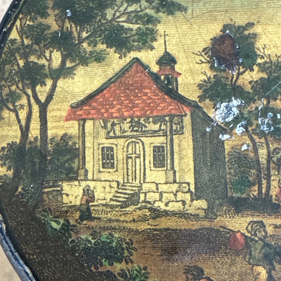 Antique Papier Mache Snuff Patch Box C.1830 L’Hermitage - Image 4 of 4