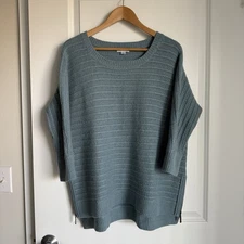 Garnet Hill Women's Lambswool Angora Blend Sweater SZ M Relaxed Fit