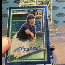 2025 Donruss Chase Dollander Optic Blue Glitter/3 SP Rated Prospect Auto
