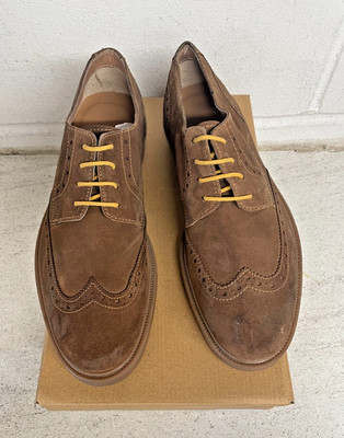 Dustin braune Wildleder-Derbyschuhe UK Herren Größe 8 tägliche Kleidung Freizeit Komfortkleidung