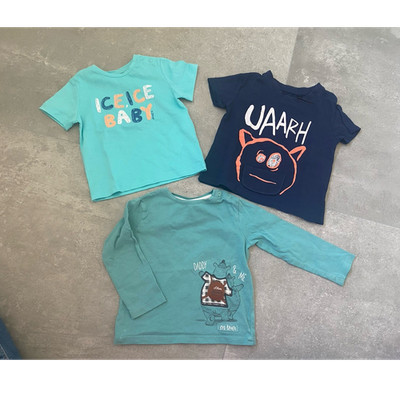 s.Oliver & impidimpi T-Shirts Langarmshirts 74/80 türkis blau orange bedruckt