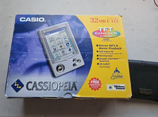 Casio Cassiopeia Pocket PC PDA With Dock, Stylus, Box, Case – For Parts/Repair