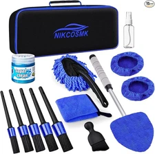 Windshield Cleaner Tool, 15Pcs Car Interior Detailing Kit, Car Cleaning Kit Inte