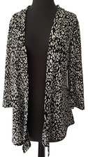 EASYWEAR by CHiCO'S   size M 1 open front top jacket black  gray animal print