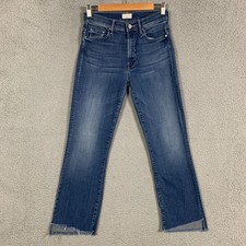 Mother The Insider Crop Jeans Women's 28 Turn Of The Tide Step Fray High Rise