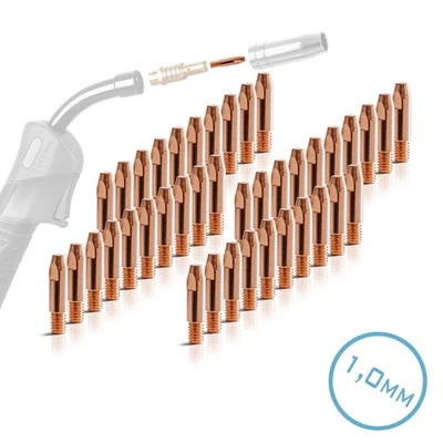 STAHLWERK 2 x Stromdüsen AK25 MB25 Kontaktdüsen M6x28 1,0 mm MIG MAG