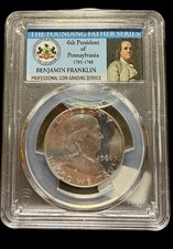1961-P Franklin Silver 50c Half Dollar PCGS PR66 Founding Fathers Series Label