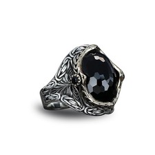 BayVog Byzantine Chain Design 925 Sterling Silver Zircon Stone Men's Ring,