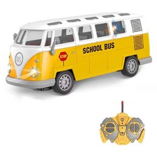 RC School Bus for Kids - Remote Control Toy Classic School Bus with LED Light...