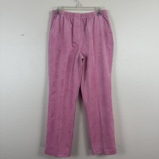 Vtg Allison Daley Petite Pull On High Rise Elastic Waist Corduroy Pants Pink 10P