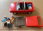 Vintage Playmobil #3139 1986 Red Car and Family INCOMPLETE
