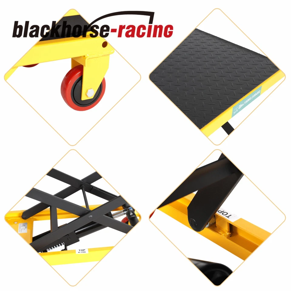 330 lbs Hydraulic Lift Table Cart Manual Double Scissor Lift Table 50" - Image 3 of 4