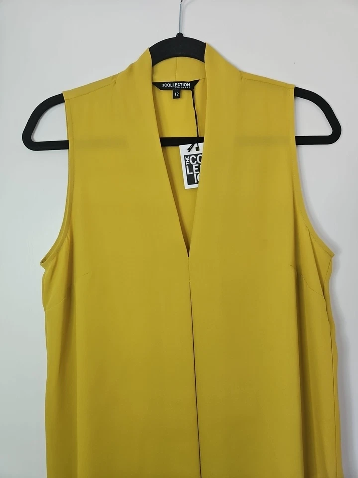 Mustard Yellow Sleeveless Top Size 12 NEW BNWT Women's Debenhams - Image 2 of 4