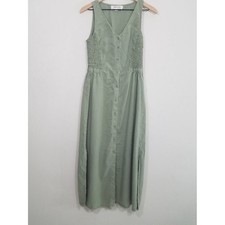 Cloth & Stone from Anthropologie Sage Green Button Front Midi Dress Size XS