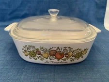 Vint CORNINGWARE Spice of Life 2 Qt A-2-B Covered Casserole La Marjolaine 2 of 3