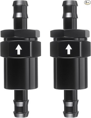 1/2'' Inline Fuel Filter 30 Micron Anodized Aluminum Black 2PCS