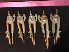 Vintage  pencil and protractors  lot of 5school supplies      k