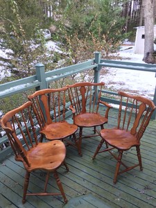 Cushman koloniale Hard Rock Maple Kolonialstil Esszimmerstühle-antikes