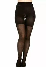 Assets By Spanx Black Wishbone Textured Shaping Tights Black Size 1 (95-125 lbs)