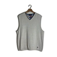 90s Tommy Hilfiger Mens Size XL Cotton Knit V-Neck Sweater Vest retro