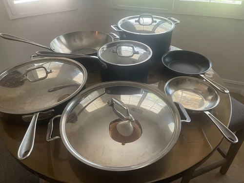 All-Clad LTD Cookware, 11 PC Set - 7 Pots, 4 Lids NOT for INDUCTION