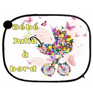 Pare Soleil Pour Voiture Bebe A Bord Personnalise Prenom Au Choix Ref 22 Ebay