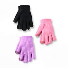 Cat  Jack  Kids' 3pk Vibrant Gloves Pink/Purple/Black
