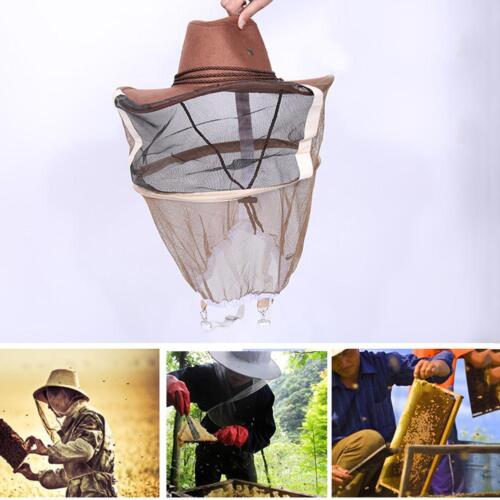 Beekeeping Beekeeper Cowboy Hat Mosquito Bee Insect Net Veil Face Head Protector