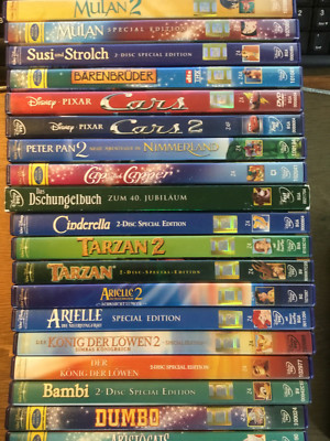 Walt Disney [19 DVD]Aristocats Dschungelbuch Cinderella Bambi Dumbo Cars Arielle