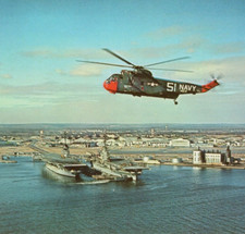 51 Navy Helicopter, Quonset Point Naval Air Station, Carriers 1970s VTG Postcard