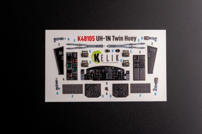 Kelik K48105 UH-1N ''Twin Huey'' -  interior 3D decals (Zimi Model/KittyHawk) 1/48