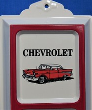 57 Chevy Advertising Thermometer Embossed Tin Cream Background 57 Chevy Advertising Thermometer Embossed Tin Cream Background