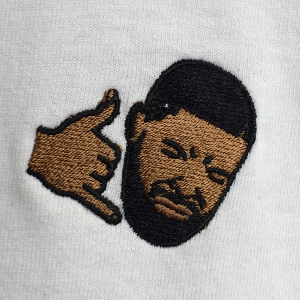 T shirt blanc suprême brodé Drake Hotline Bling par faits réels