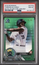 2018 Bowman Scouts Top 100 Chrome Green Refractor /99 Yordan Alvarez PSA 8 NM-MT