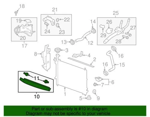 Deflector de aire radiador inferior genuino GM 2007-2013 Chevrolet GMC Acadia SLE 22865528 Foto 2 de 2
