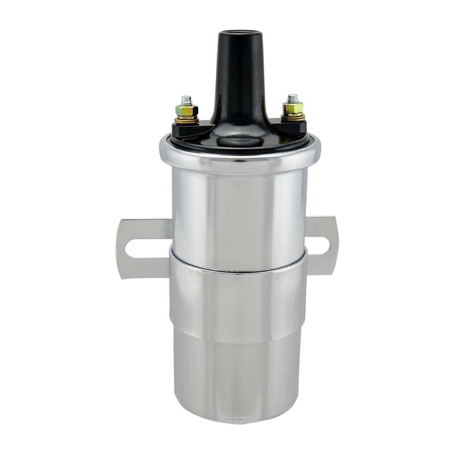 Chrome Universal 12 Volt External Ignition Coil Oil Filled 45,000V SB Chevy Ford