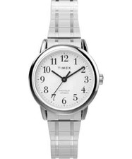 Timex TW2W52300, Easy Reader, Women's, Silvertone Expansion, Indiglo, NEW